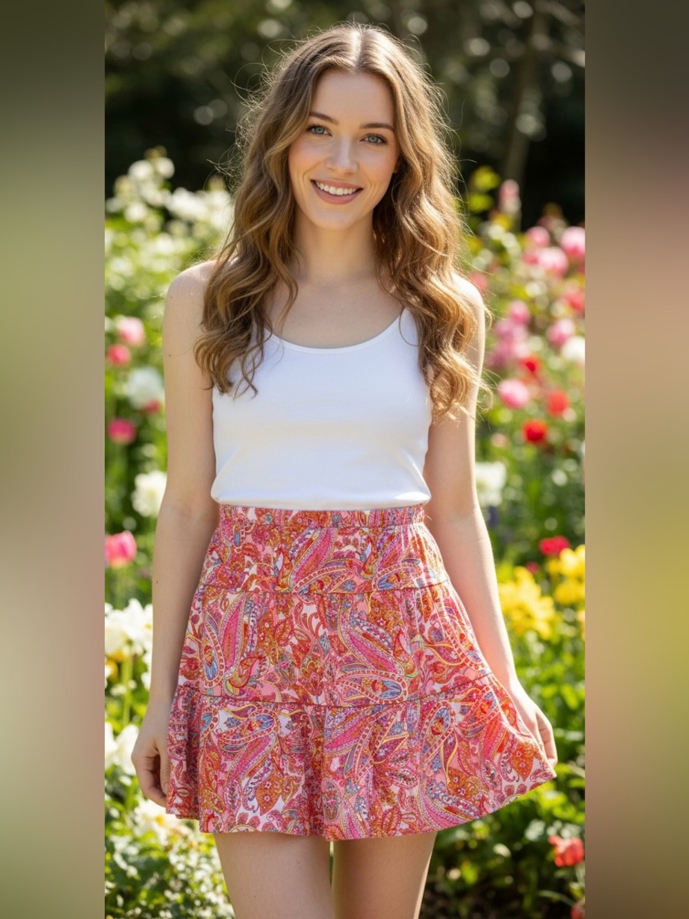 No Boundaries Paisley Tiered Mini Skirt Size XXL (20) NWT